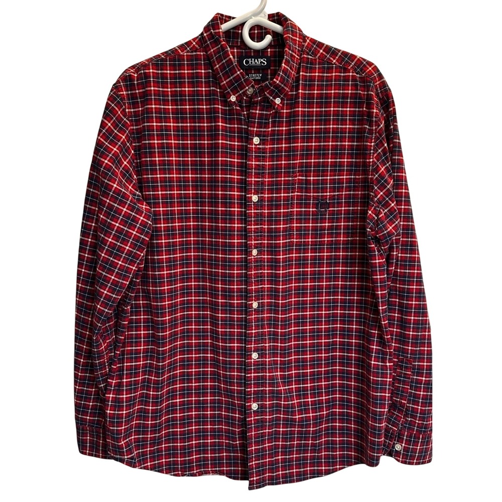 Chaps Men's Oxford Stretch LS Button Down Classic Shirt XL